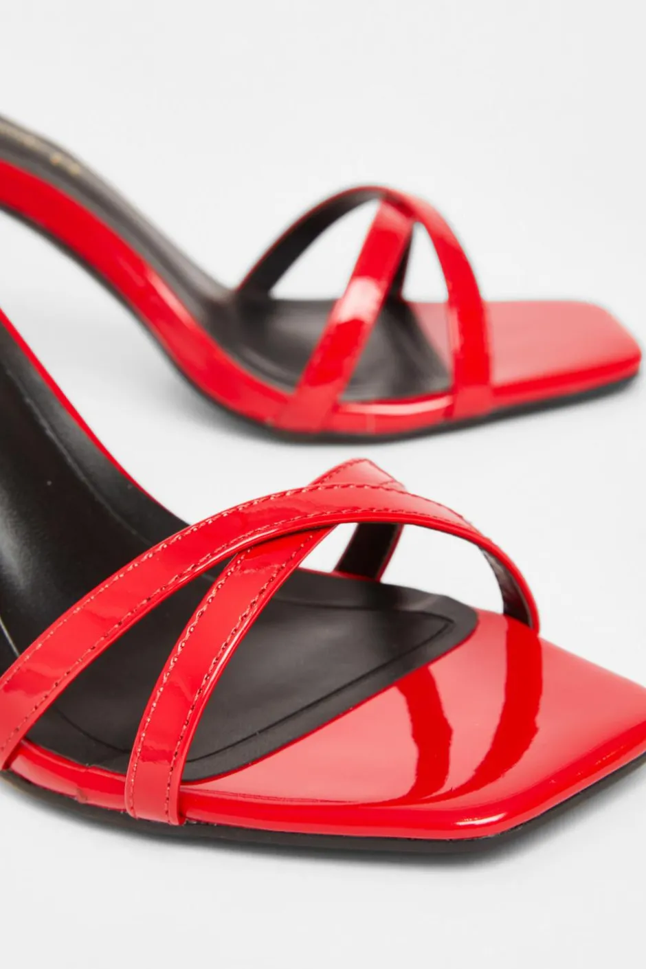 Quiz Wide Fit Barely There Heels Red Sale