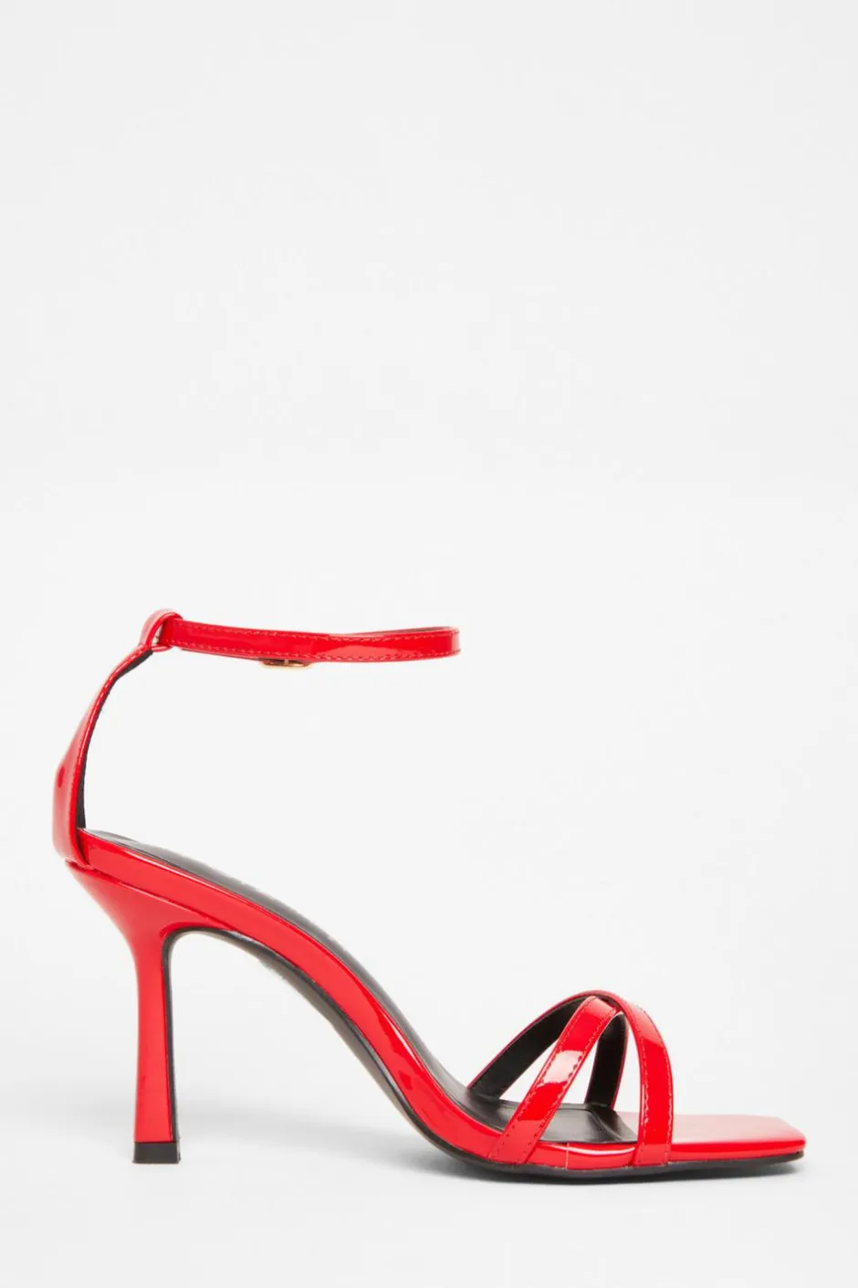 Quiz Wide Fit Barely There Heels Red Sale