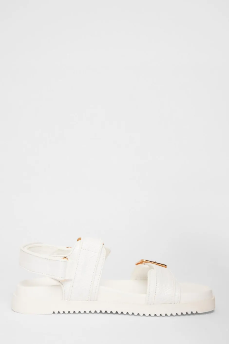 Quiz Wide Fit Double Strap Sandals White Discount