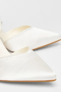 Quiz Wide Fit Pearl Strap Court Heels White Outlet