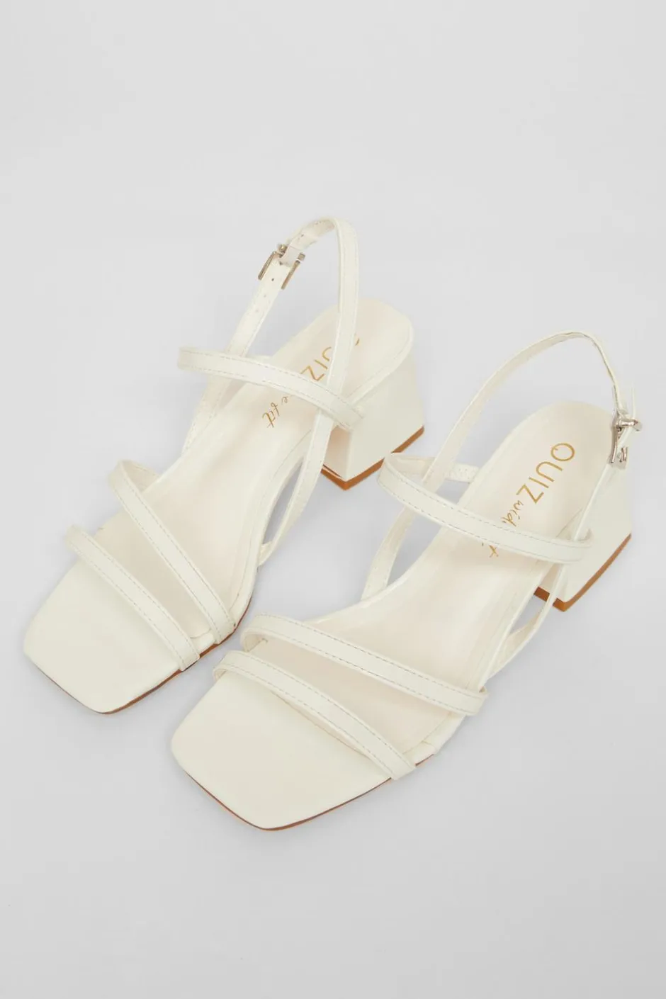 Quiz Wide Fit Slingback Sandal White