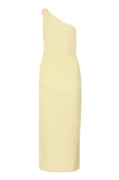 Quiz Buckle Detail Midaxi Dress Yellow