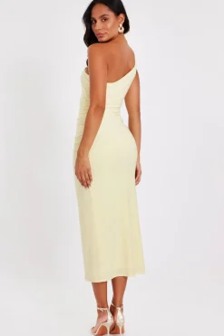 Quiz Buckle Detail Midaxi Dress Yellow