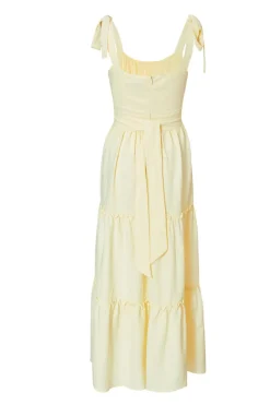 Quiz Crinkle Midaxi Dress Yellow Online