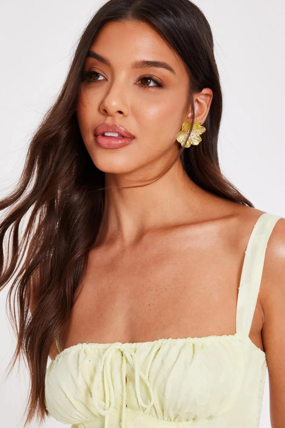 Quiz Floral Stud Earrings Yellow Best