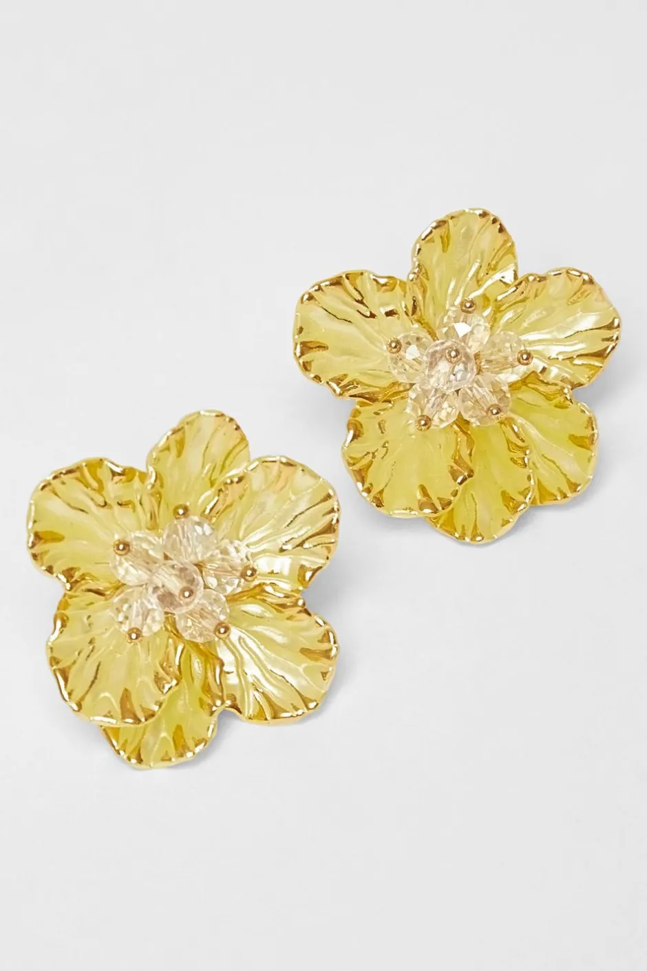 Quiz Floral Stud Earrings Yellow Best