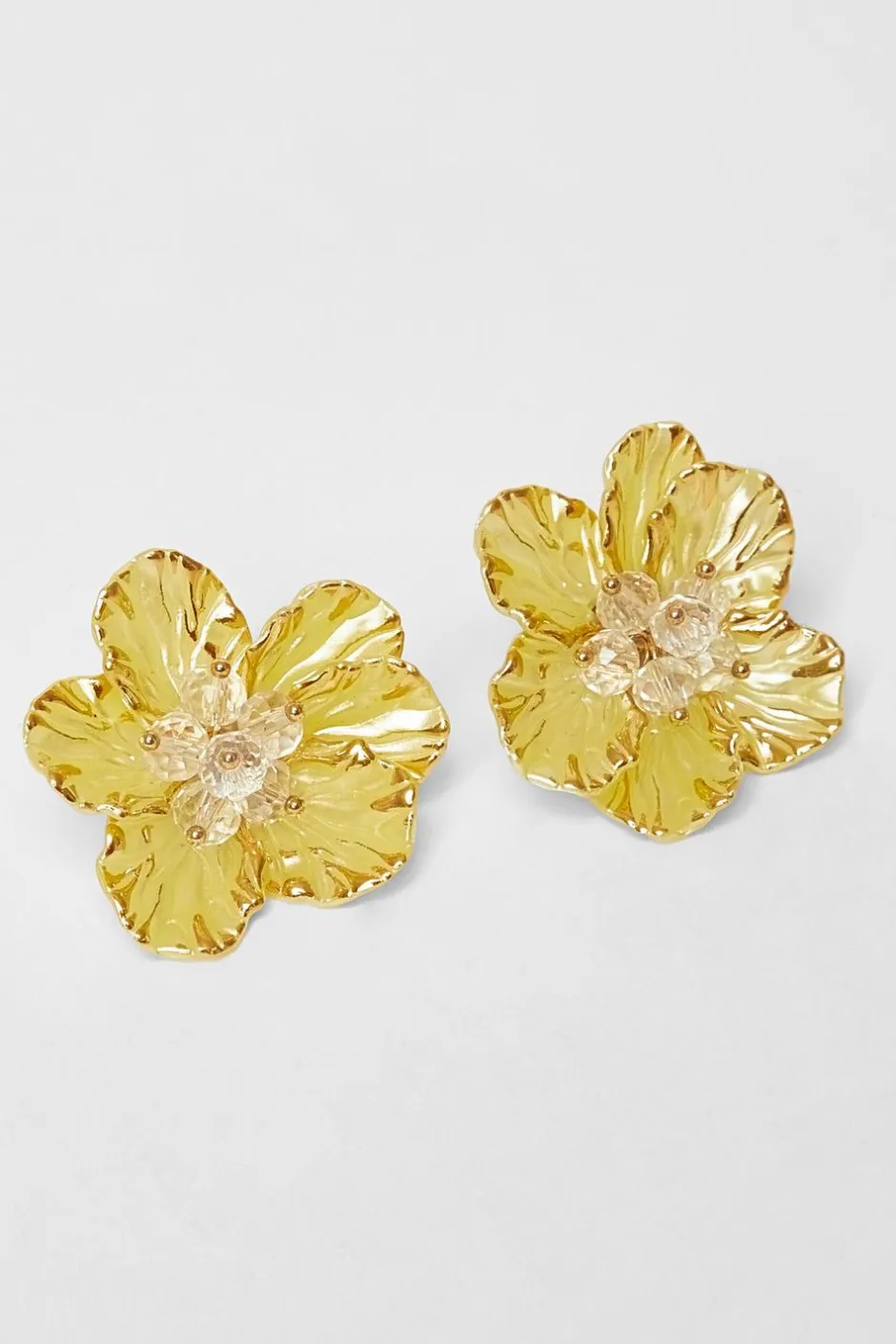 Quiz Floral Stud Earrings Yellow Best