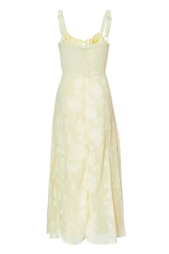 Quiz Jacquard Ruched Midaxi Dress Yellow Best