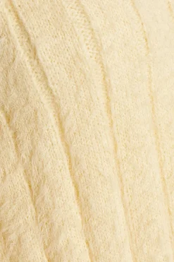 Quiz Knit Cropped Jumper Yellow Sale