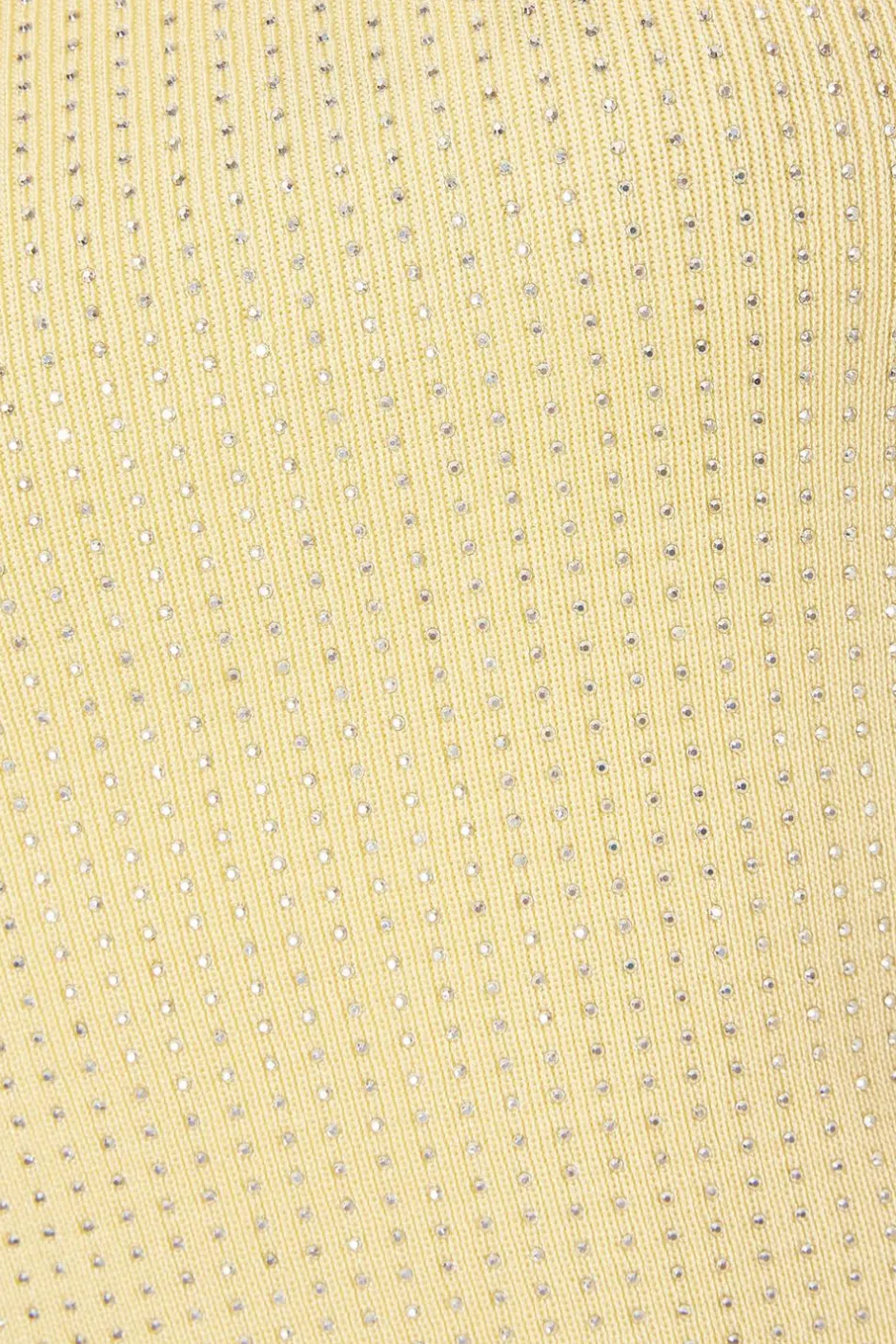 Quiz Knit Diamante Crop Top Yellow Best