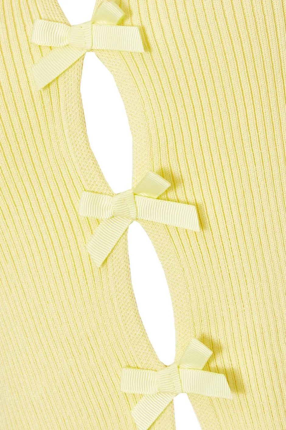 Quiz Yellow Knitted Bow Detail Top Outlet