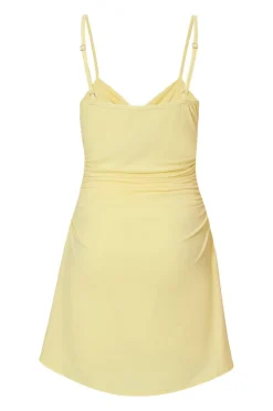 Quiz Knot Front Mini Dress Yellow