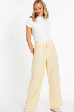 Quiz Linen Palazzo Trousers Yellow