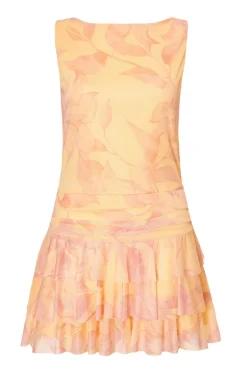 Quiz Yellow Mesh Floral Skort Playsuit Hot