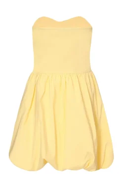 Quiz Yellow Puff Ball Skater Dress Clearance
