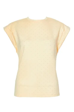 Quiz Stud Detail Top Yellow Online