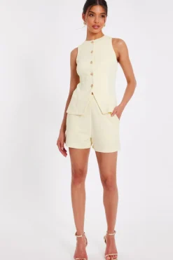 Quiz Tailored Shorts Yellow New